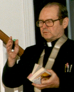 Father blessing the workshop