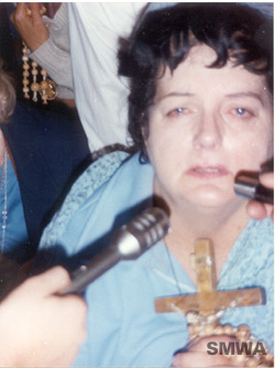Photo of Veronica suffering and repeating the words of Jesus